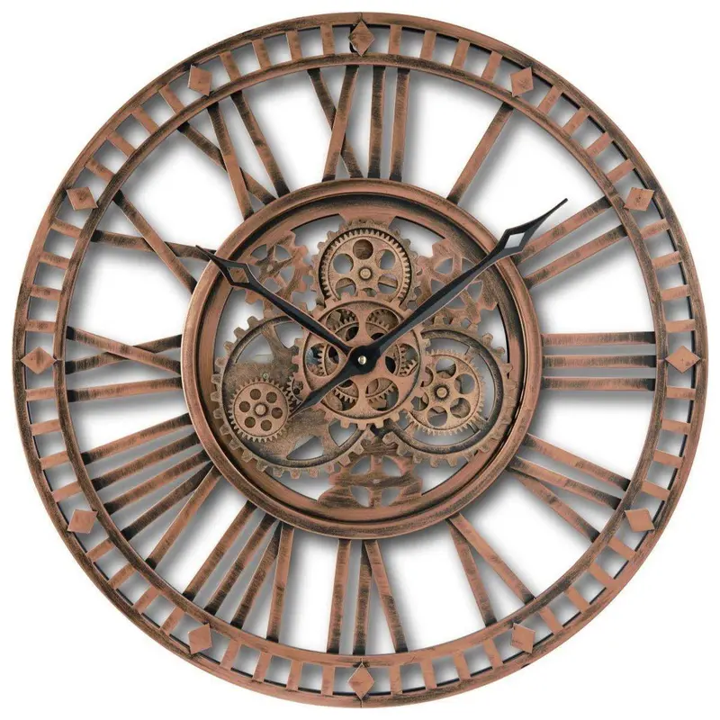 Wanduhr offenes Zahnwerk-Design Metallrahmen mechanische Optik - Galway | Sompex
