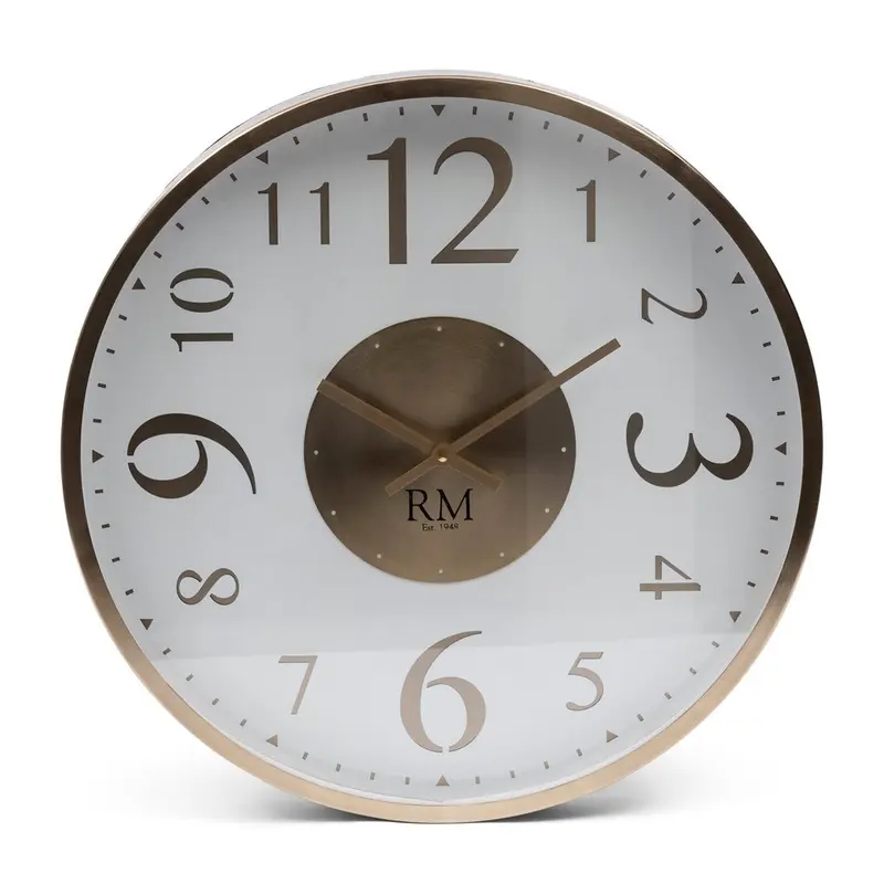 Wanduhr Rund Glas Gold mit Ziffern 51 cm 1 – Venosa | Rivièra Maison