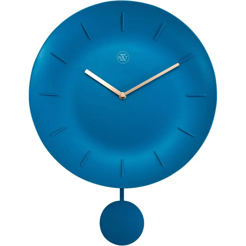 Wanduhr – Schalenförmiges Zifferblatt, Goldene Zeiger, Pendelwerk - Bowl | NeXtime