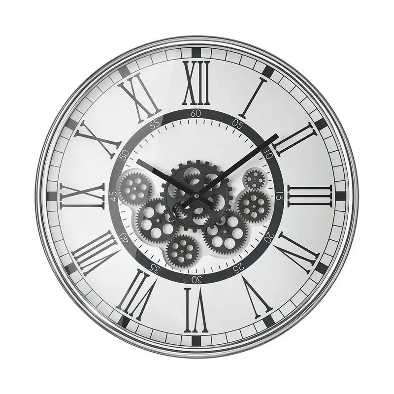 Wanduhr sichtbare Metallzahnräder Quarzwerk industrielles Vintage-Design - Bristol | Sompex