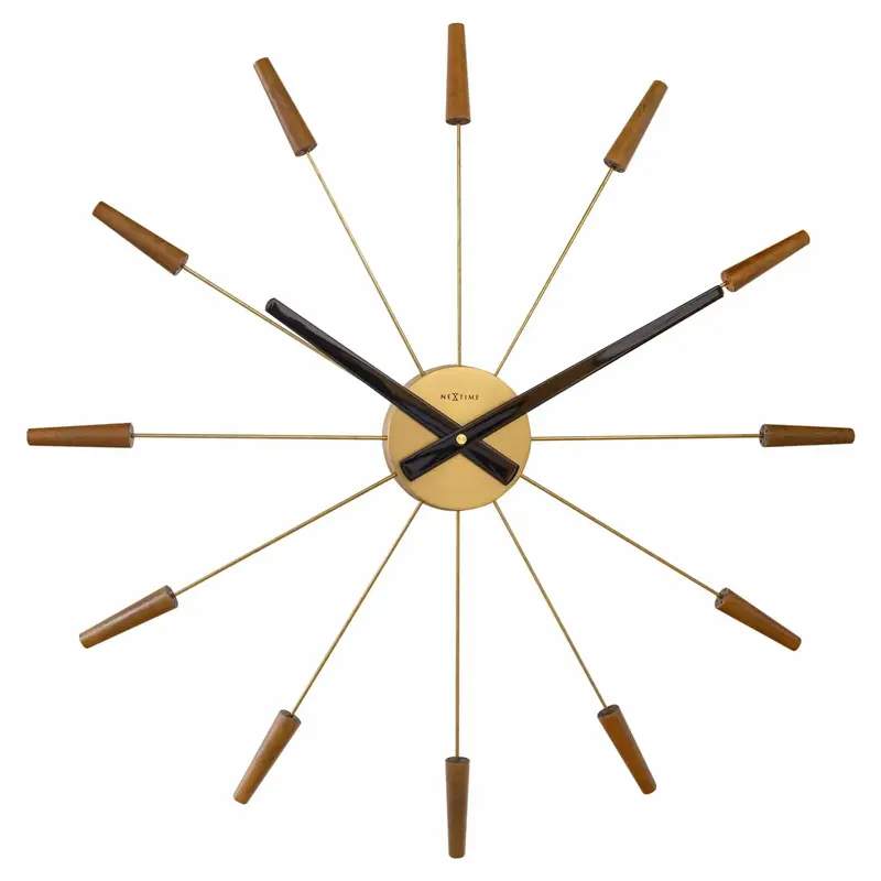 Wanduhr – Walnussholz, Stahlstifte, Stilles Werk - Plug Inn | NeXtime