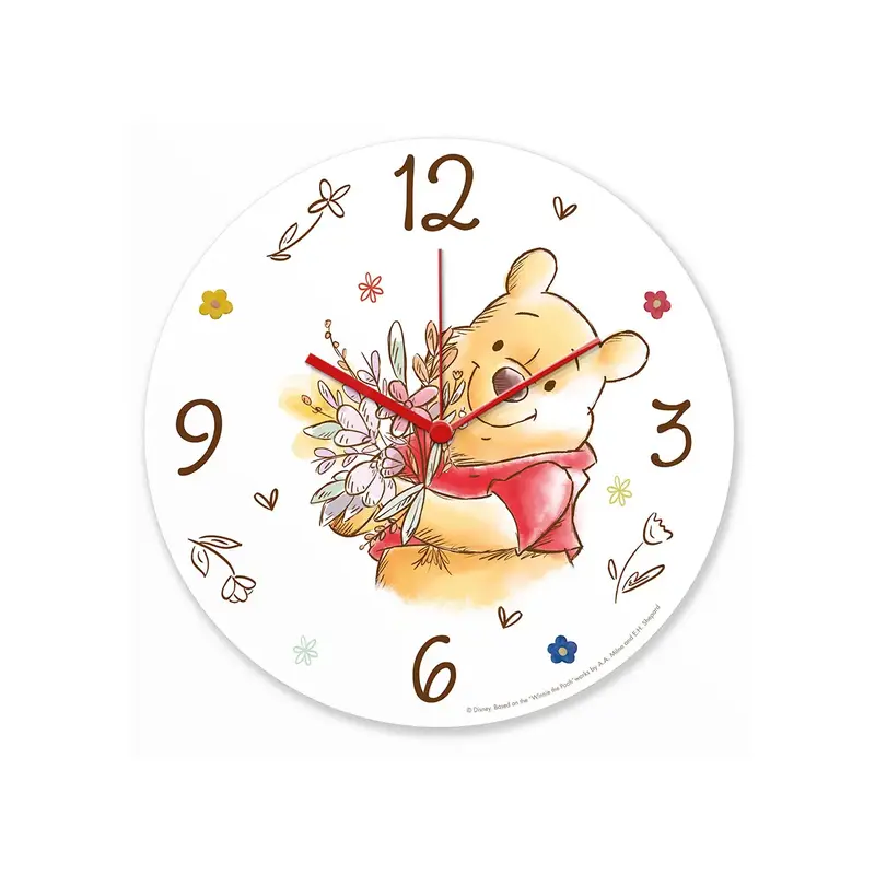 Wanduhr – Weißer Kunststoff, Gelbe Akzente, Bärenmotiv, 35 cm - Winnie Pooh | Gilde
