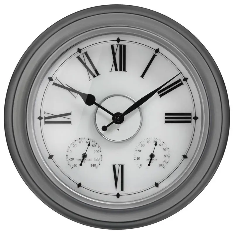 Wanduhr wetterfestes Outdoor-Design leises Quarzwerk robuste Konstruktion - Malaga | Sompex