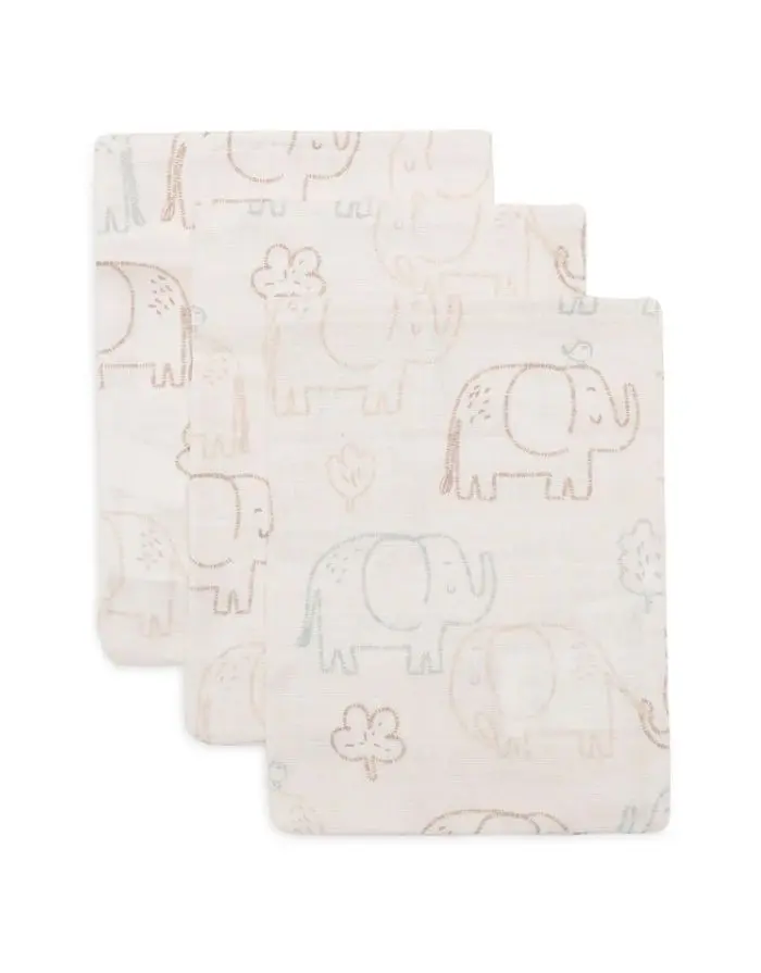 Waschlappen Musselin 3er Set I Elephant Tales