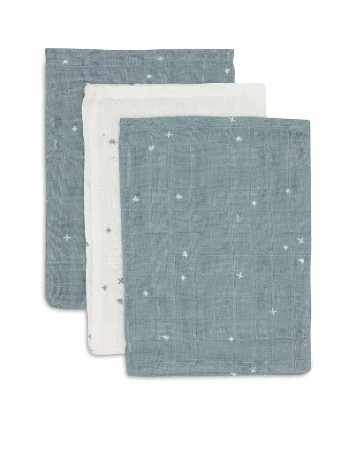 Waschlappen Musselin 3er Set I Twinkling Sea Green