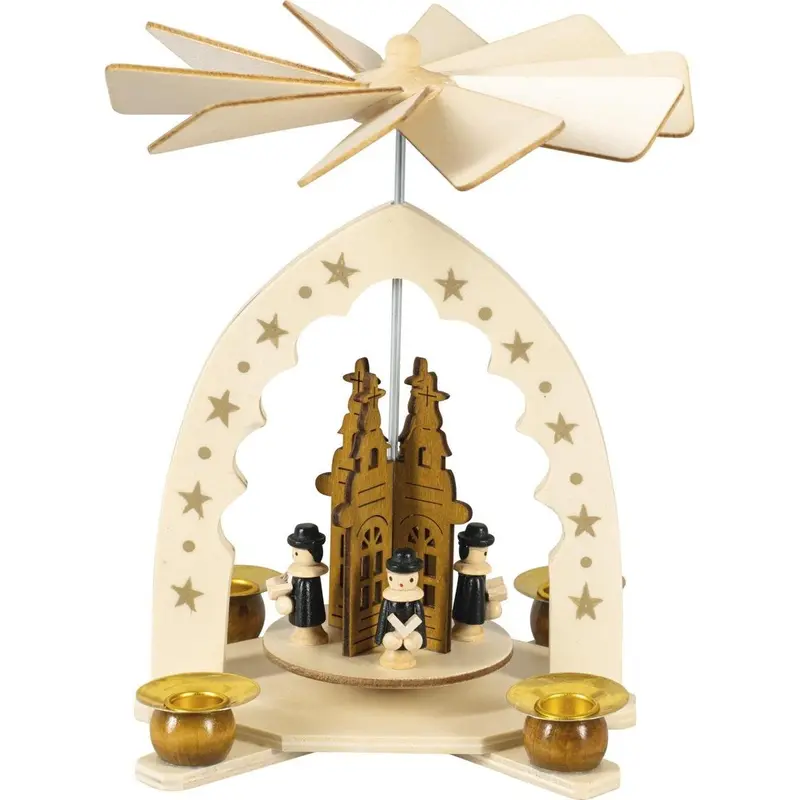 Weihnachtspyramide "Kurrende", natur, 18 cm