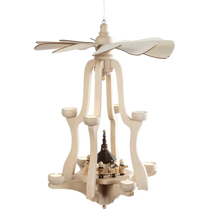 Weihnachtspyramide "Seiffener Kirche" zum Hängen, 65 cm