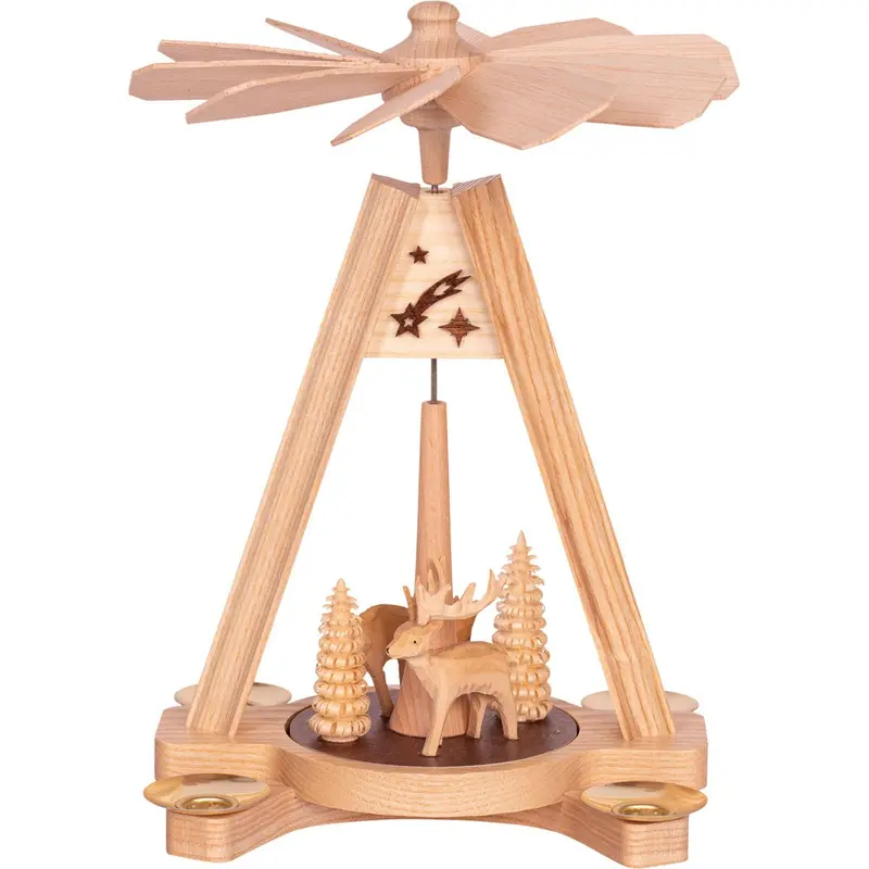 Weihnachtspyramide "Wald" naturfarben, 24 cm