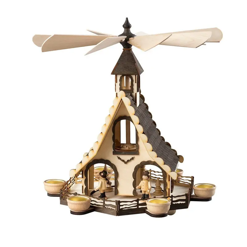 Weihnachtspyramide "Waldleute", 47 cm für 6 Teelichte