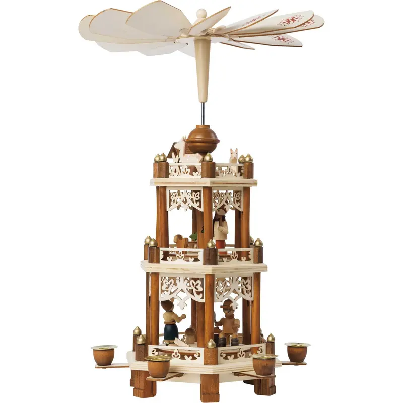 Weihnachtspyramide "Waldweihnacht" mit 2 Etagen, 44 cm