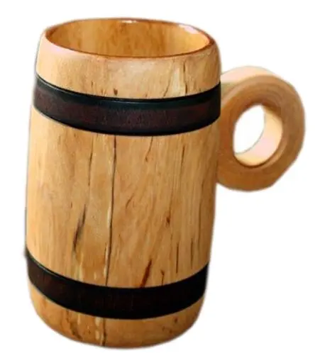 Weinbecher aus Birkenholz mit Griff 038.001