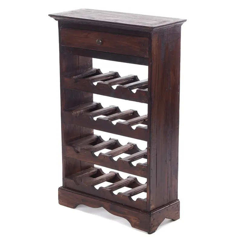 WEINREGAL CORTEZ | 85x55cm(HxB) Flaschenregal aus Holz mit Schublade | Farbe