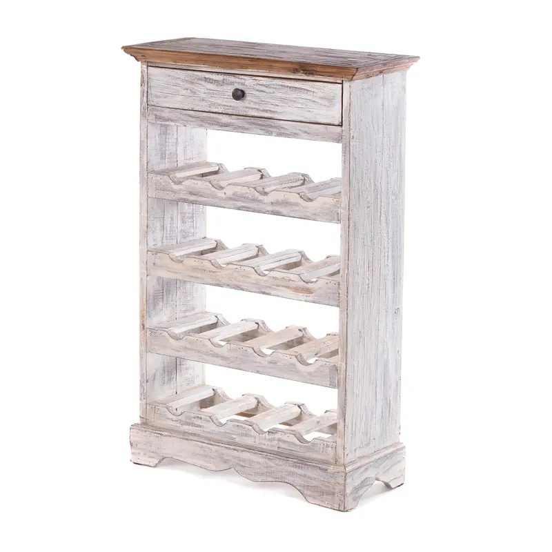 WEINREGAL CORTEZ | 85x55cm(HxB) Flaschenregal aus Holz mit Schublade | Farbe