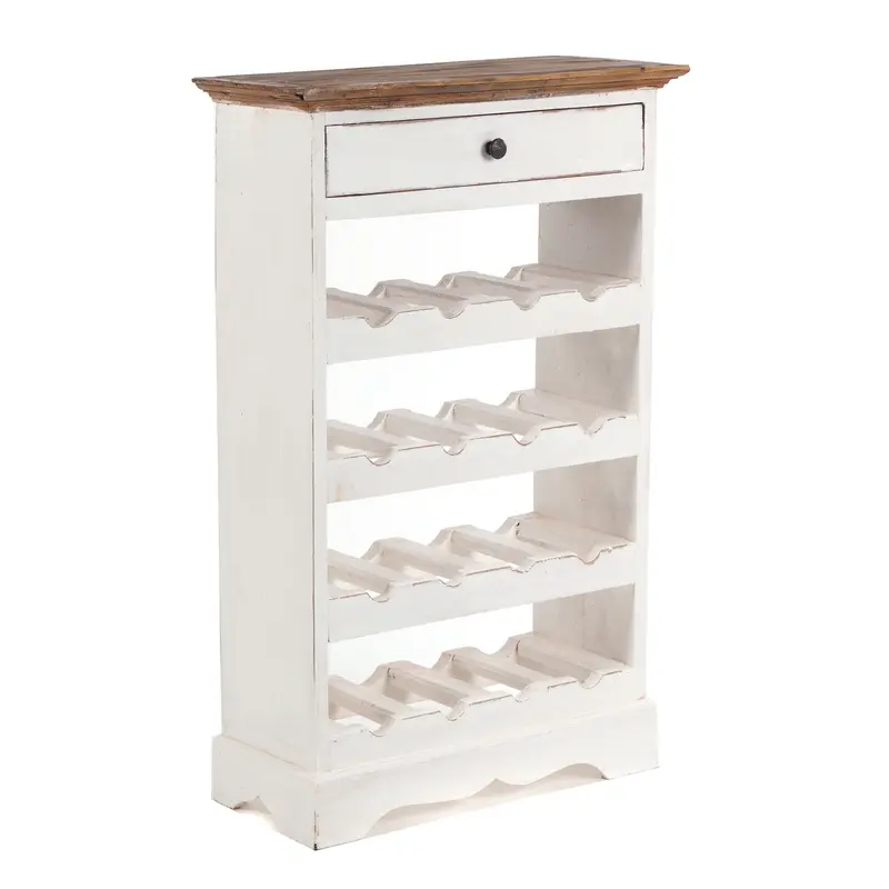 WEINREGAL CORTEZ | 85x55cm(HxB) Flaschenregal aus Holz mit Schublade | Farbe