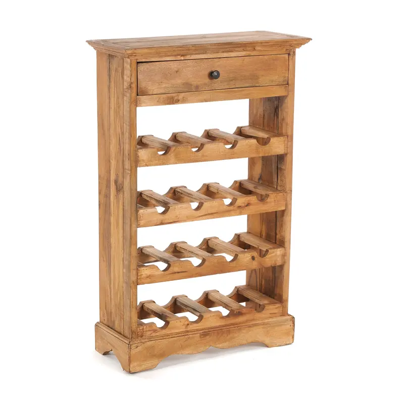 WEINREGAL CORTEZ | 85x55cm(HxB) Flaschenregal aus Holz mit Schublade | Farbe