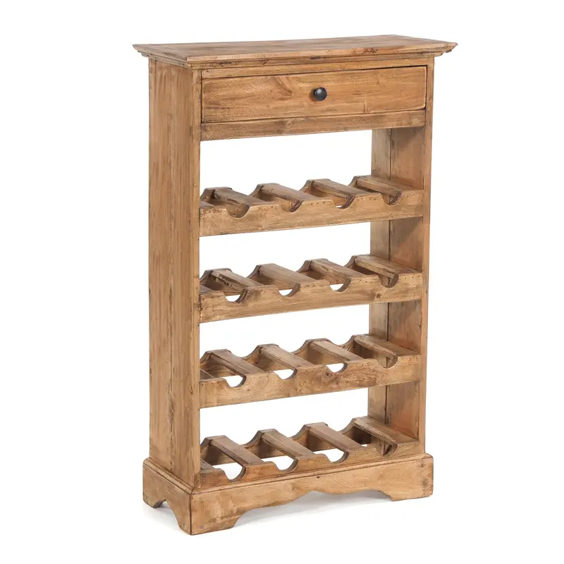 WEINREGAL CORTEZ | 85x55cm(HxB) Flaschenregal aus Holz mit Schublade | Farbe