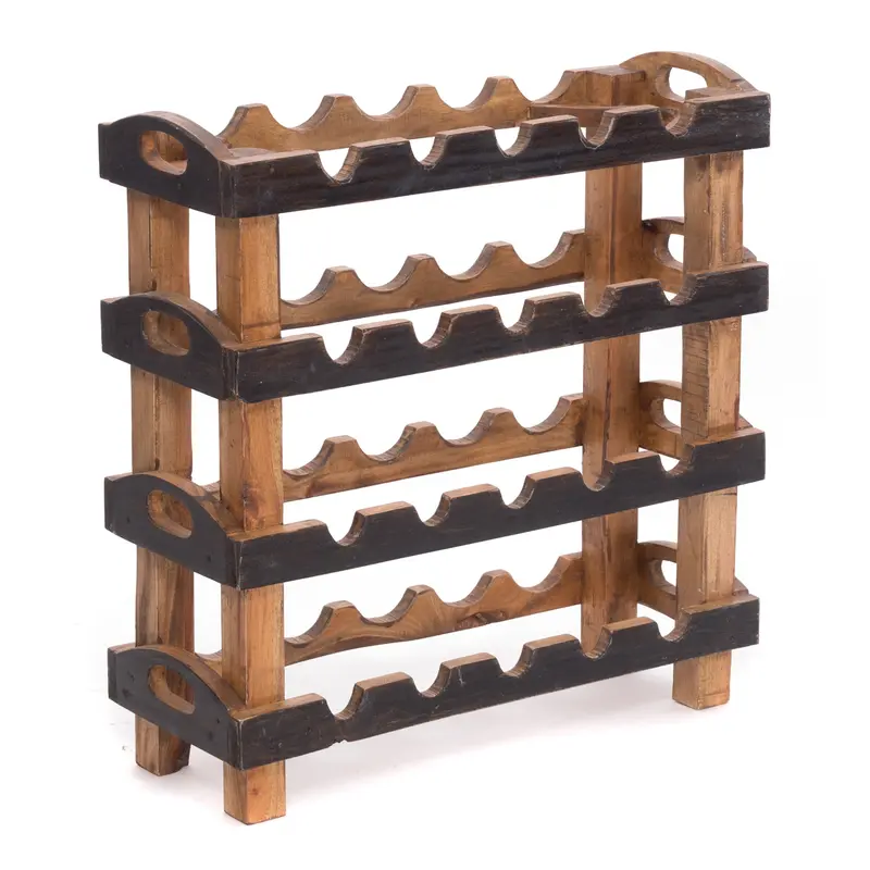 WEINREGAL "RUSTIC" | 66x61x24cm(HxBxT), Mahagoni | Flaschenhalter | Farbe