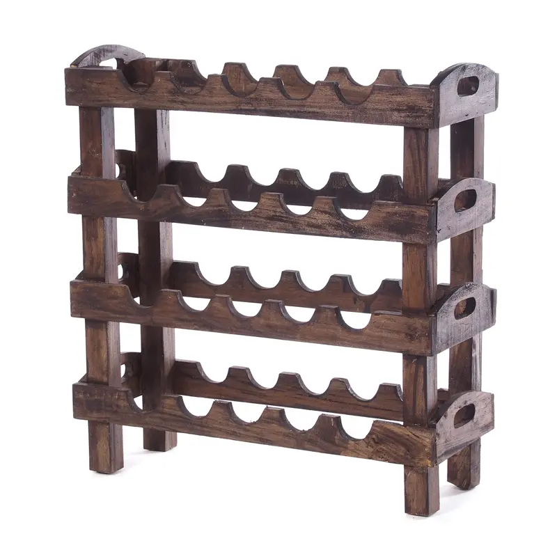 WEINREGAL "RUSTIC" | 66x61x24cm(HxBxT), Mahagoni | Flaschenhalter | Farbe