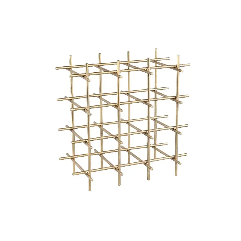 Weinregal – Stahl, Offenes Rahmen Design, Quadratische Form, Messing – Gordo | PTMD