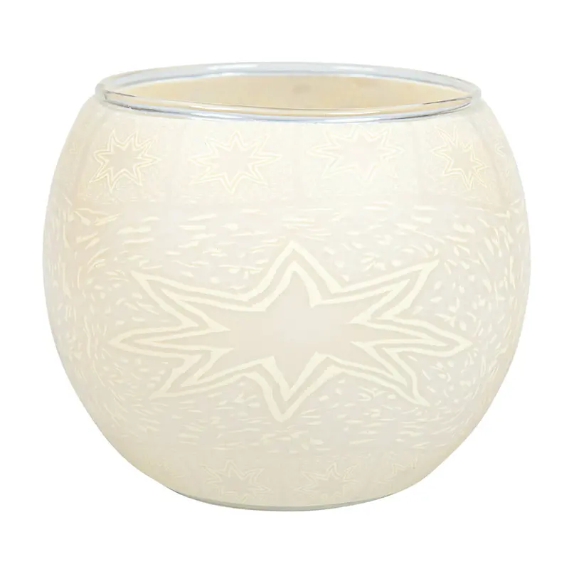 weißes Leuchtglas Stern 9x11 cm