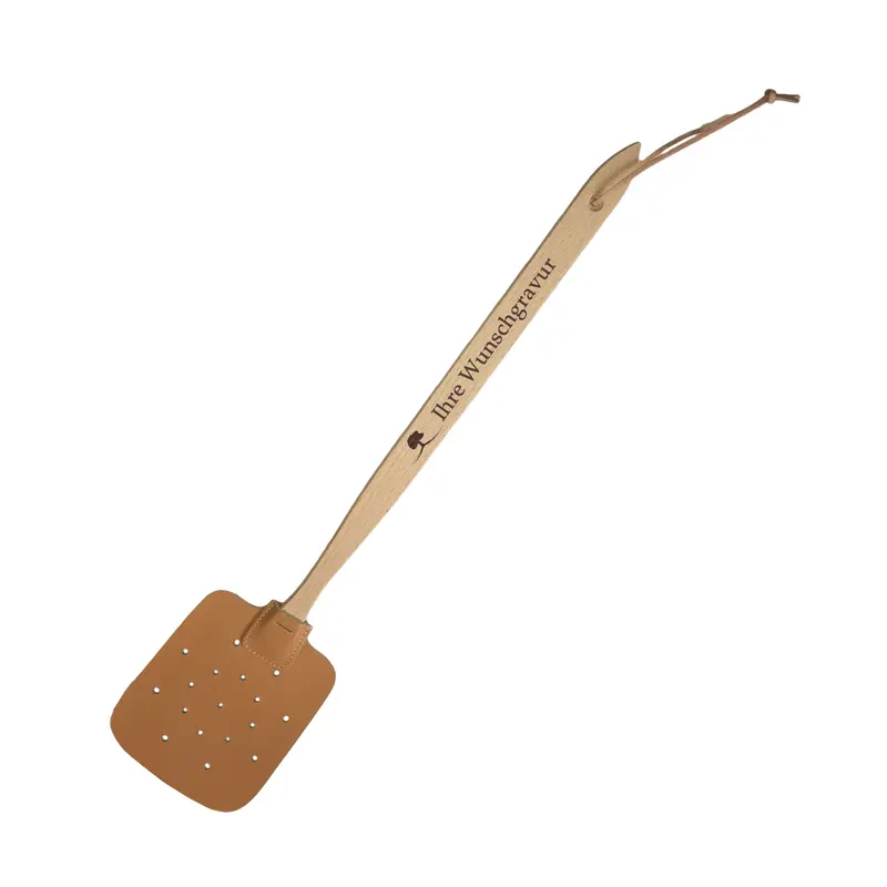 Werbeartikel Fliegenklatsche 47 cm aus Holz mit Gravur - Mindestabnahmemenge 25 Stück