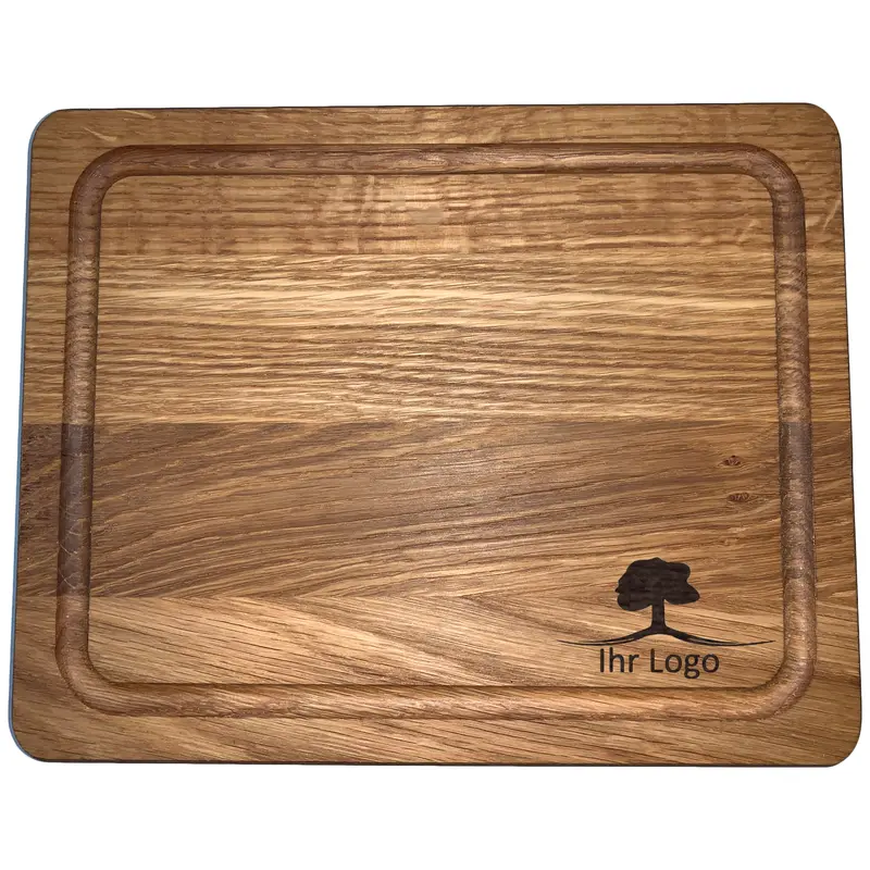 Werbeartikel Schneidbrett aus Holz, Eiche geölt mit Gravur 25x20x2 cm, Nr. 009.056 - Mindestabnahmemenge 20 Stück