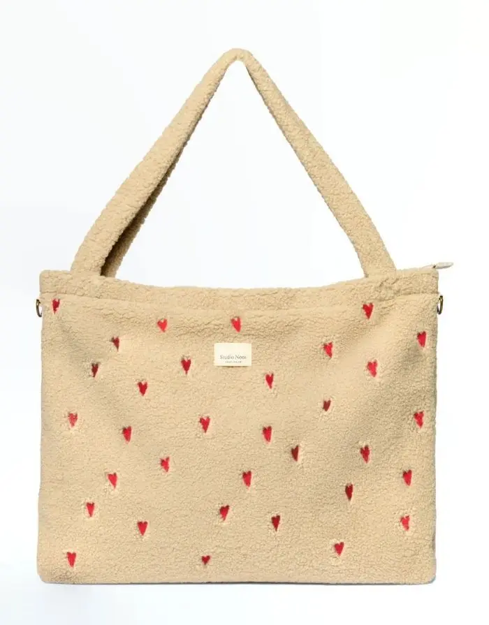 Wickeltasche Teddy I Ecru Hearts