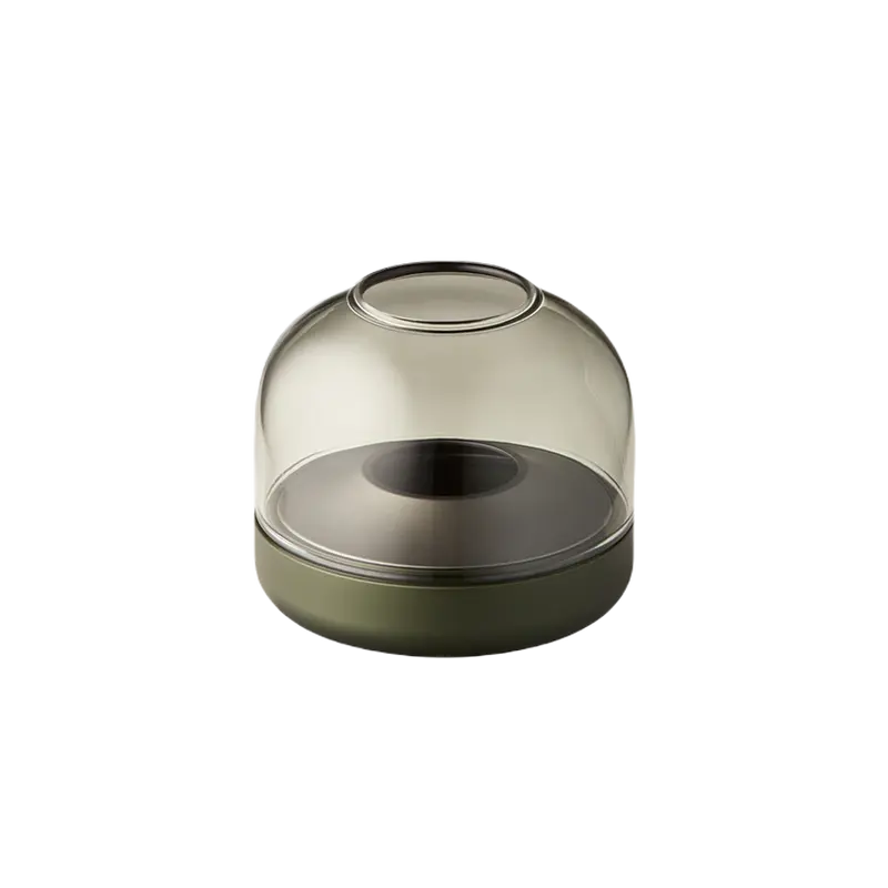 Windlicht aus eloxiertem Aluminium mit gebürstetem Ring und Glasaufsatz – Glow 08 | Kooduu