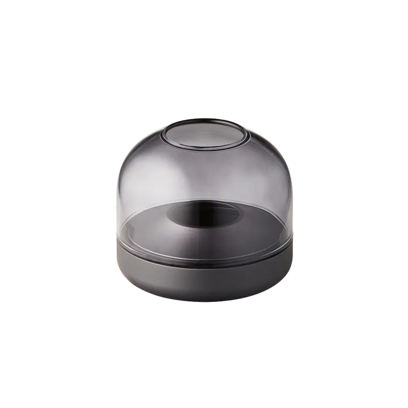 Windlicht aus Glas und Aluminium mit modernem Design und LED-Kerzen-Kompatibilität, Rauchgrau – Glow 08 | Kooduu