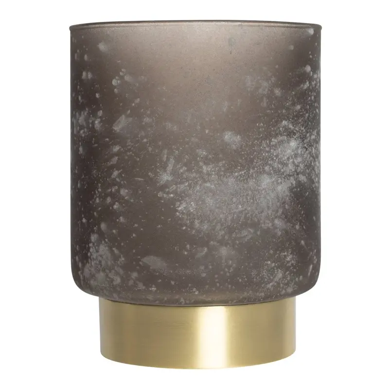 Windlicht aus mattiertem Glas mit Runddesign & Frostoptik S – Sanna | PTMD