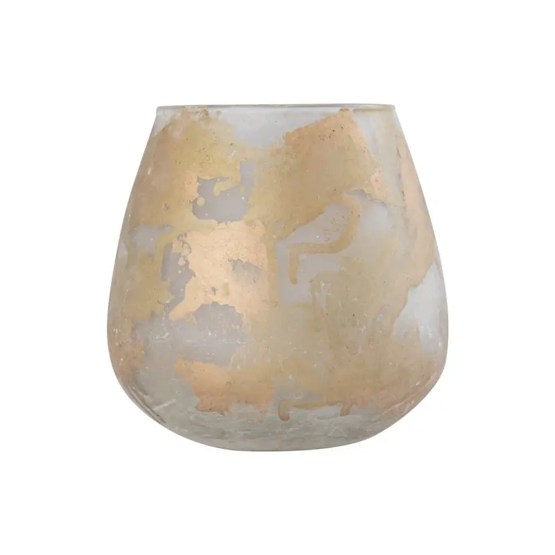 Windlicht – Cremefarbenes Glas, Marmorierte Oberfläche, Matte Optik, M – Ozain | PTMD