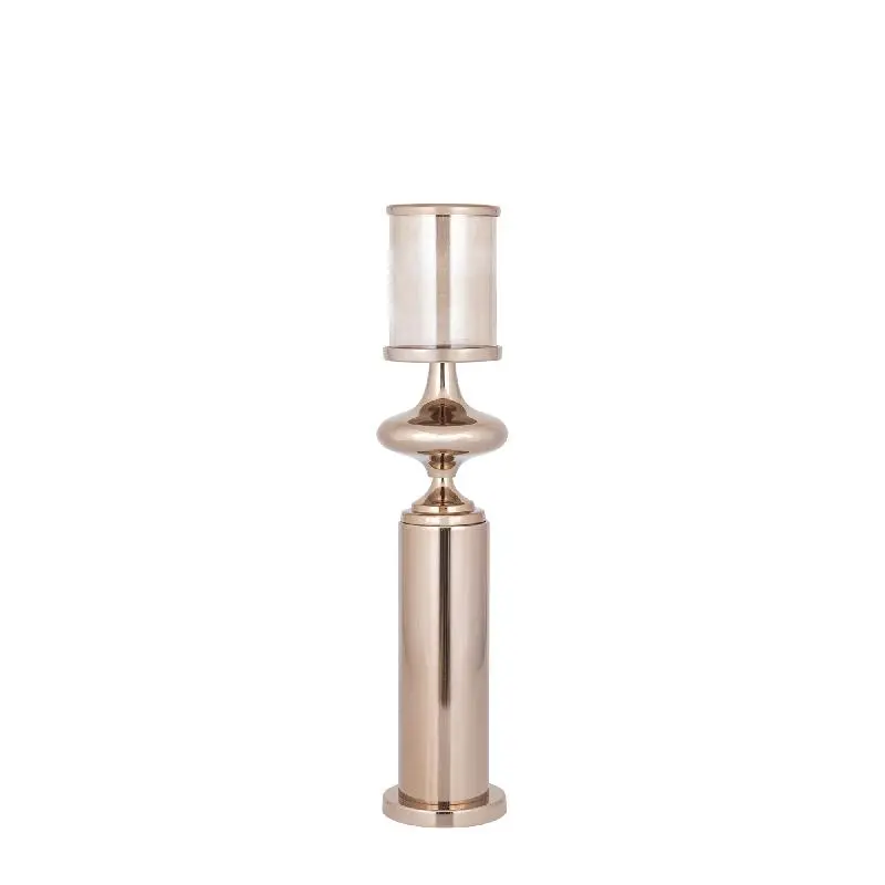Windlicht – Edelstahl Rahmen, Glas Zylinder, Bronze Farbgebung, L – Rodire | PTMD