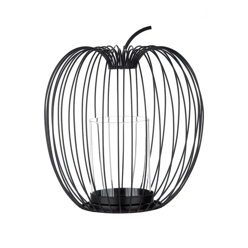Windlicht – Filigrane Metallstruktur, Schwarze Oberfläche, Stilvoller Glaseinsatz, 26,5 cm - Filo | Gilde