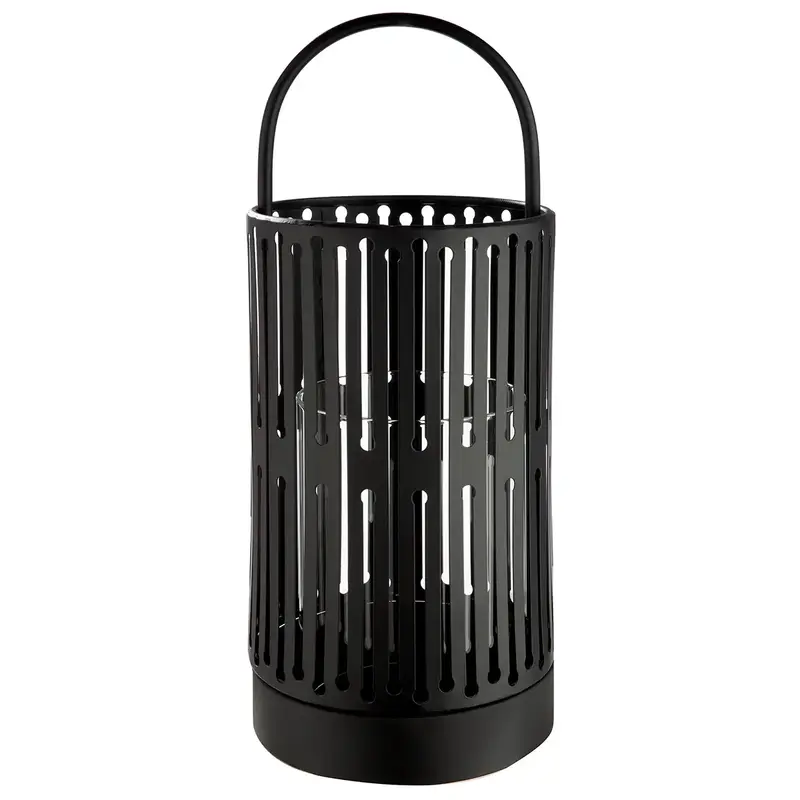 Windlicht – Filigrane Silhouette, Stimmungsvolles Lichtspiel, Schwarze Eleganz, 33 cm - Como | Gilde