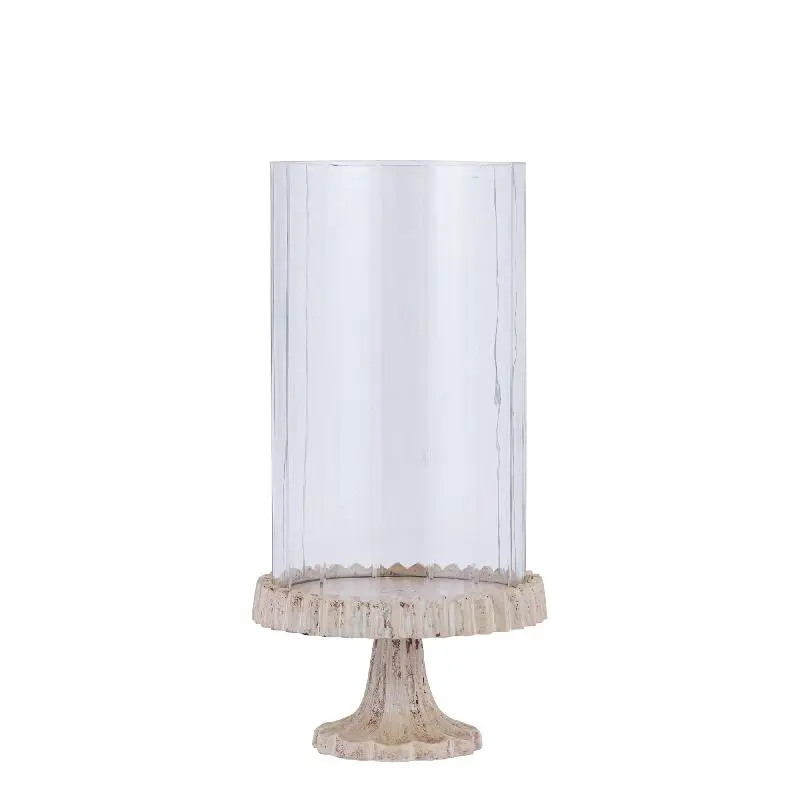 Windlicht – Gegossener Aluminium Rahmen, Verziertes Glasdesign, Goldene Farbgebung, S – Troye | PTMD
