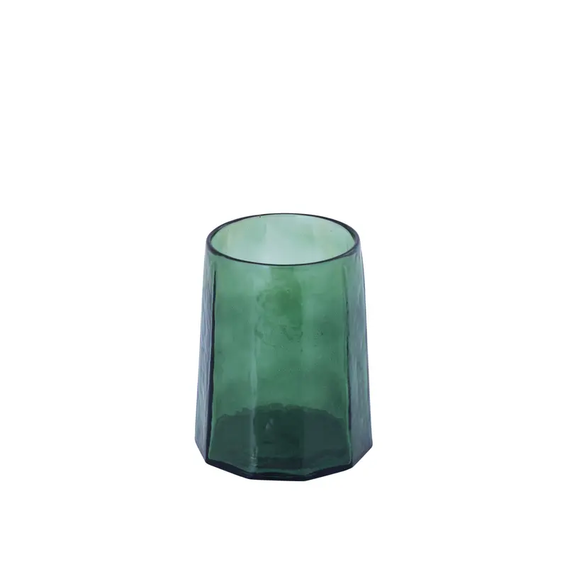 Windlicht – Glas Material, Grün Ton, Rillen Design, S – Pernella | PTMD
