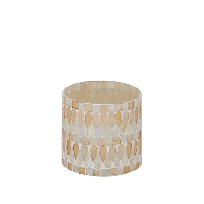 Windlicht – Glas Material, Natur Ton, Mosaik Design, S – Zadie | PTMD