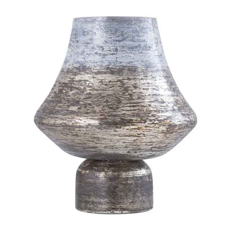 Windlicht – Graues Glas, Skulpturale Form, Erhöhter Sockel, L – Soroosh | PTMD