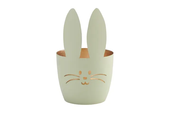 Windlicht Hase grün <Kerze>