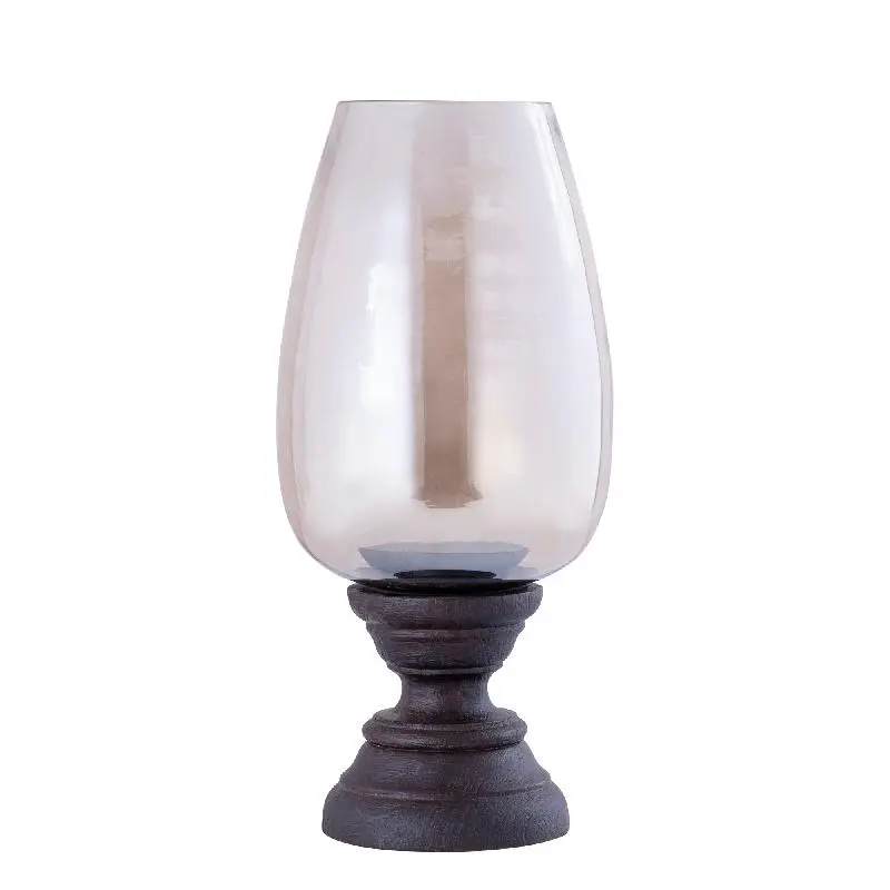 Windlicht – Modernes Design, Quadratische Form, Mangoholz Glas Material, Braun, XL – Qez | PTMD