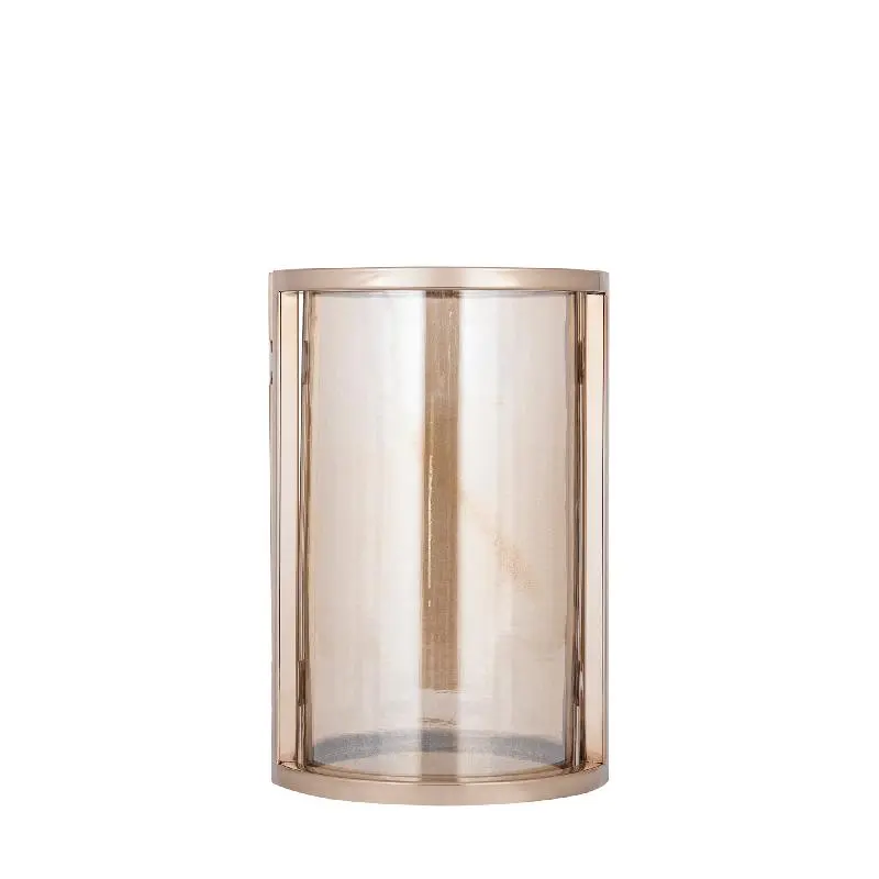 Windlicht – Modernes Design, Runde Form, Edelstahl Material, Braun, S – Jarie | PTMD