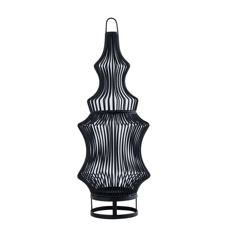Windlicht - Schwarz aus Eisen mit rundem Drahtdesign – Tobin | PTMD