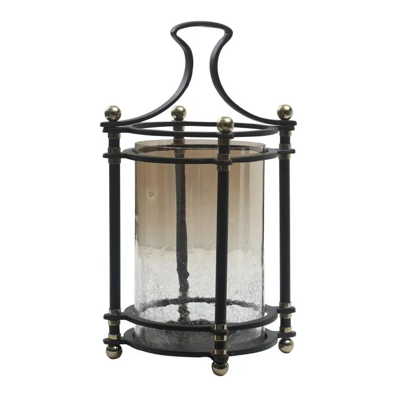 Windlicht – Schwarzer Edelstahl, Glasoberfläche, Glanzglas-Optik - Xylon | PTMD