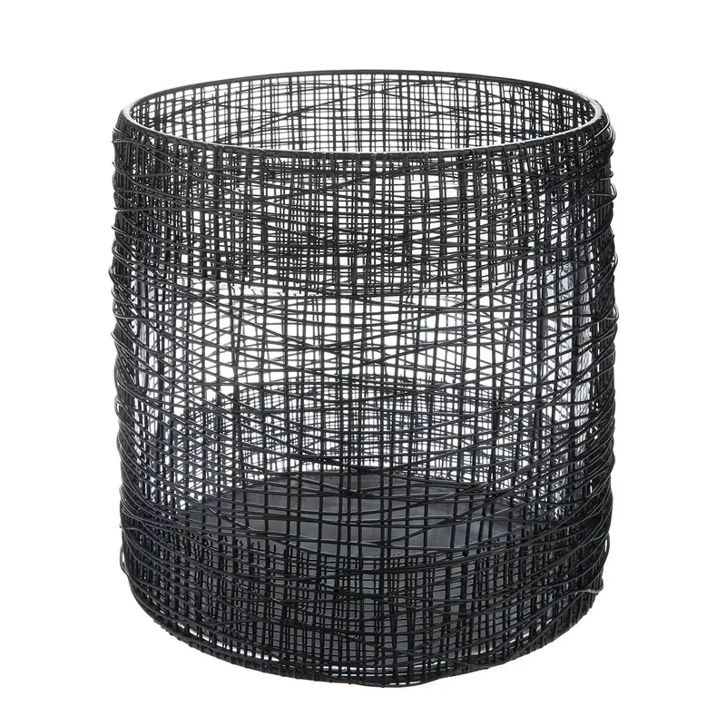 Windlicht – Schwarzes Metall, Matte Optik, Höhe 21 cm - Welding | Gilde