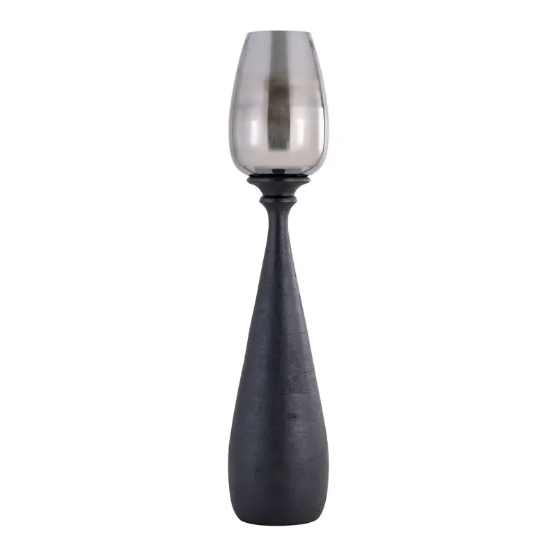 Windlicht – Schwarzes Metall, Schlankes Design, Elegante Form, M – Midi | PTMD