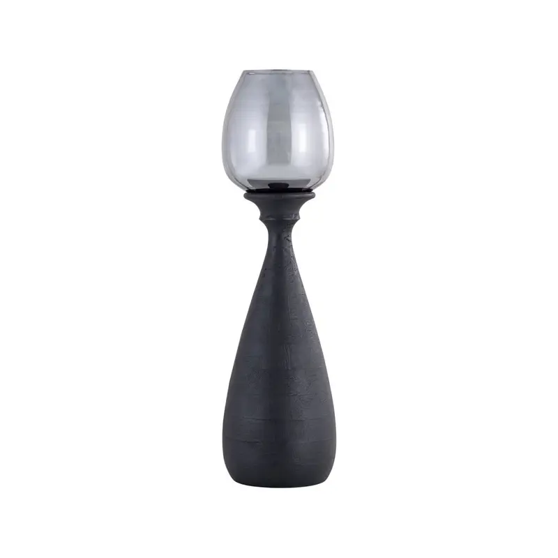Windlicht – Schwarzes Metall, Schlankes Design, Elegante Form, S – Midi | PTMD