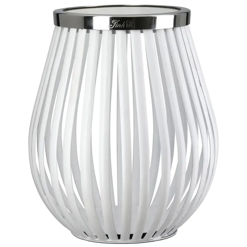 Windlicht – Weißes Eisen, Pulverbeschichtete Oberfläche, Schlichtes Design - Tamina | Fink Living