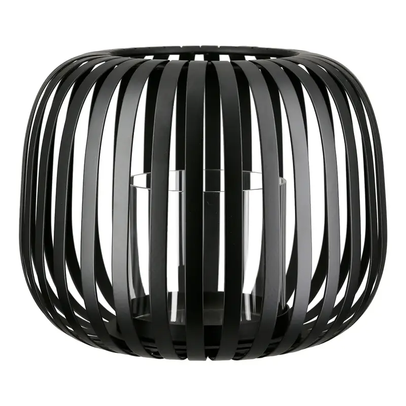 Windlicht – Zeitlose Eleganz, Stimmungsvolles Lichtspiel, Schwarze Akzente, 17 cm - Dogma | Gilde
