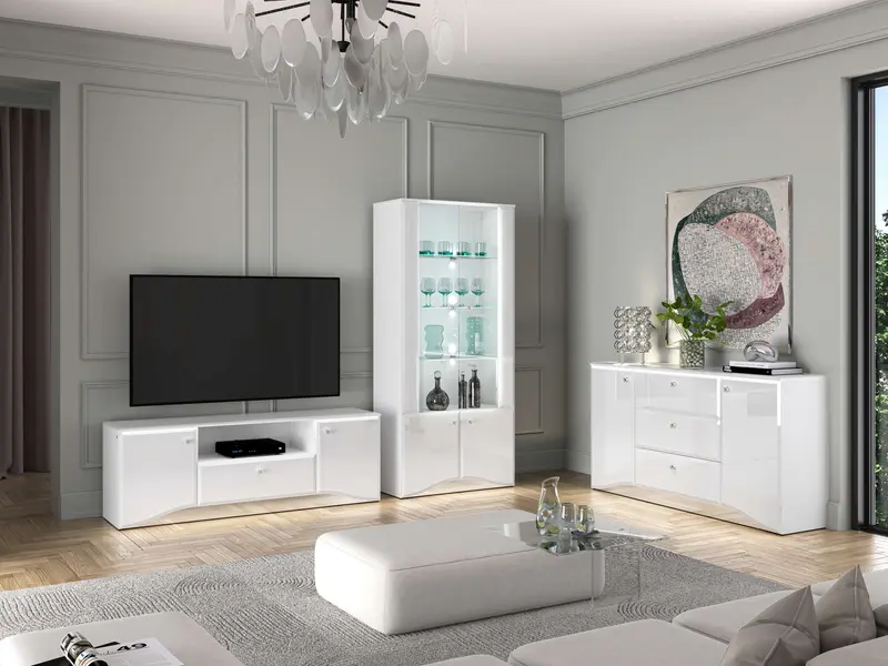 Wohnzimmer Set 3-teilig – GLAMOUR – Elegantes Möbelset mit stilvollem Stauraum