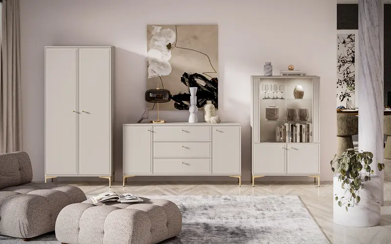 Wohnzimmer Set 3-teilig – SANDRO – Perfekte Kombination aus Design und Stauraum